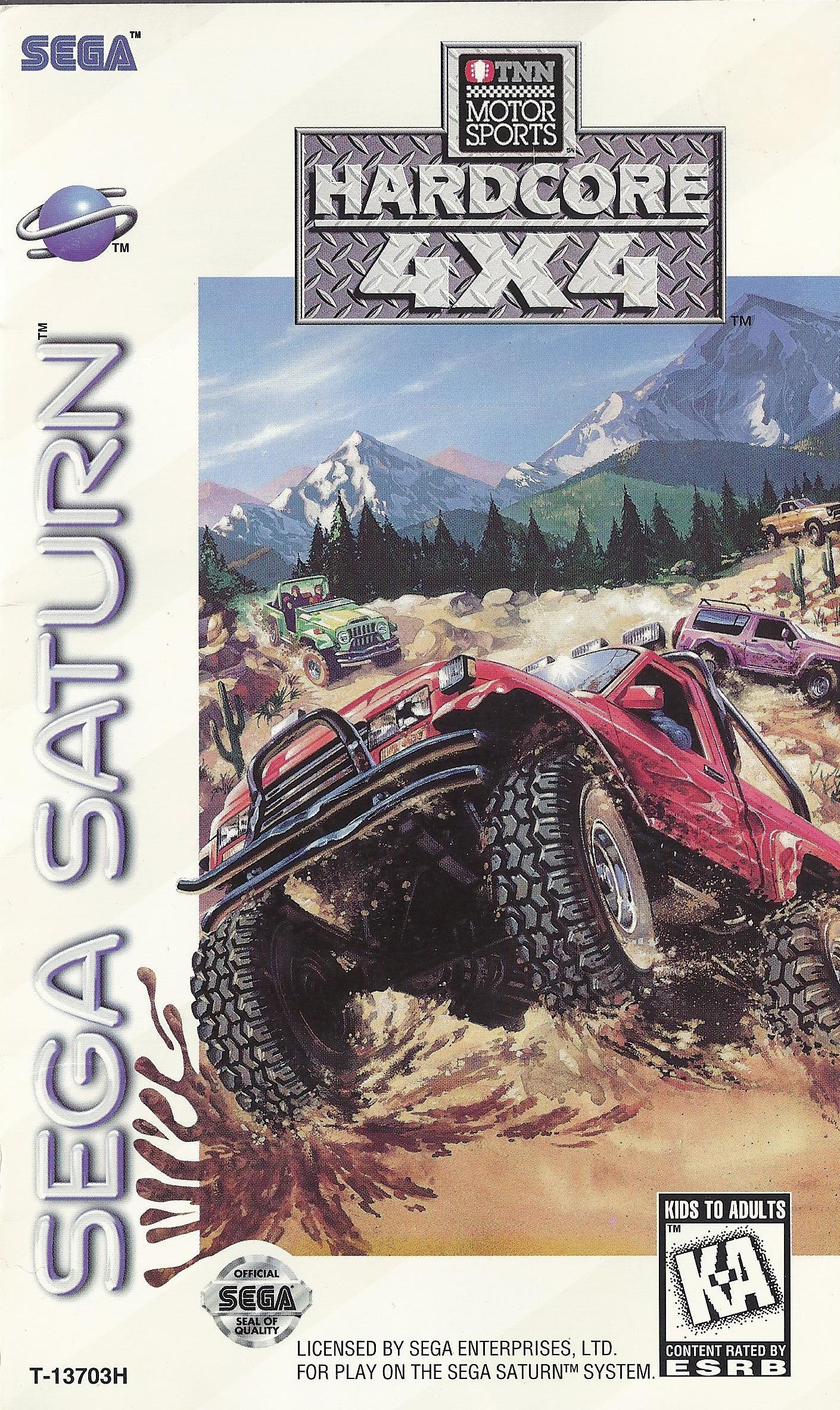 TNN Motorsports Hardcore 4x4 box art for Sega Saturn